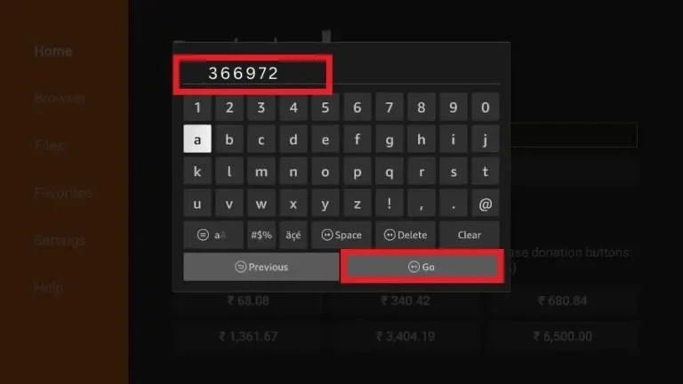Type code 366972 in Downloader to install TiviMate