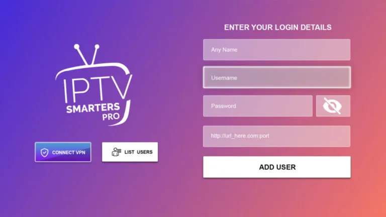 Enter Kemo IPTV Xtream Codes credentials in IPTV Smarters Pro
