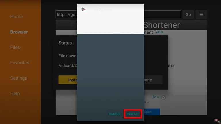 Click Install on ibo Player Pro prompt