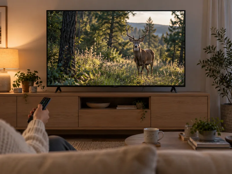 Kemo IPTV running on a television in a living room